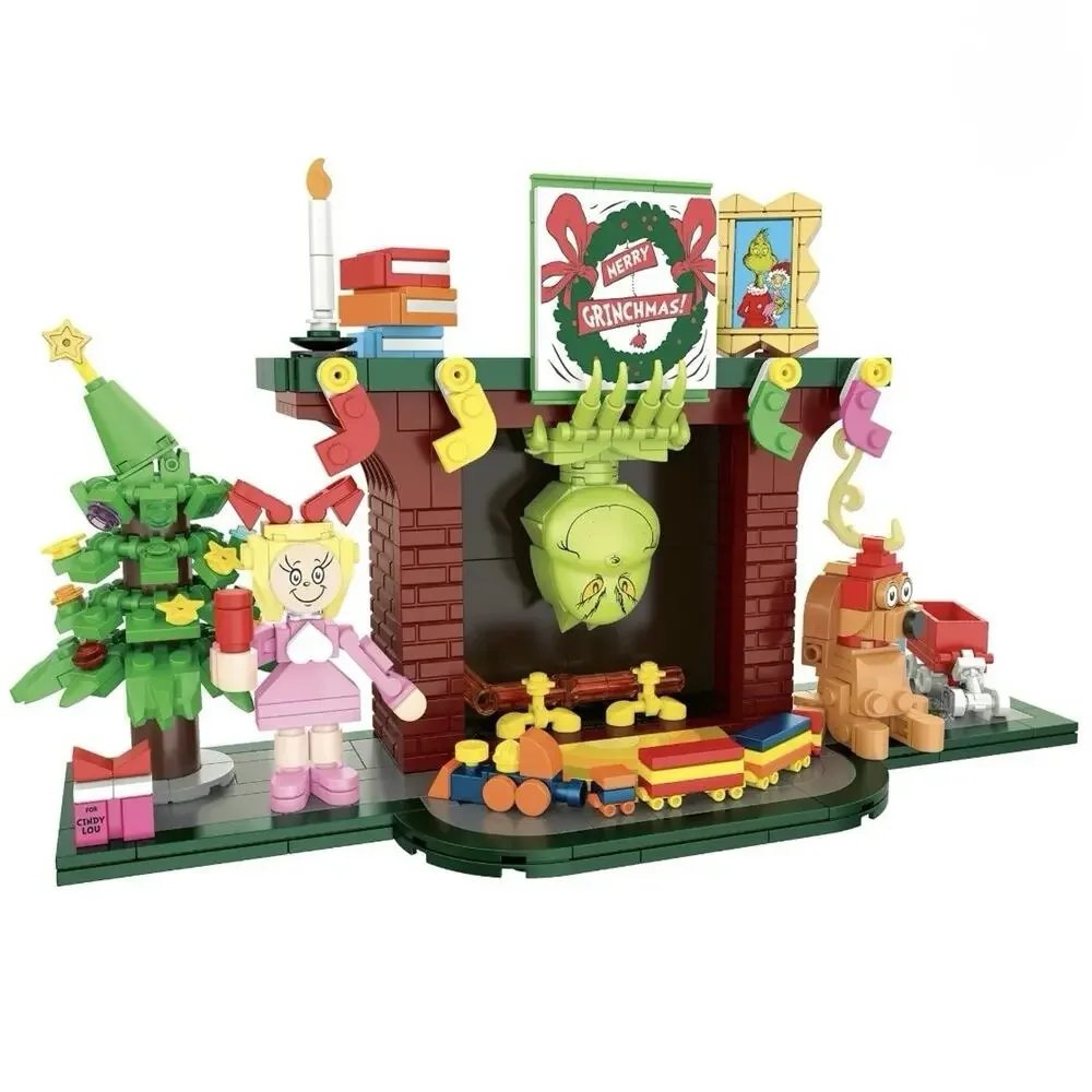 Brickcraft The Grinch Grinchmas Eve Fireplace Building Kit, 547 Pieces, Holiday